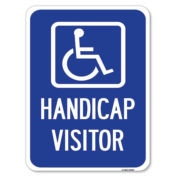 Signmission Handicap Visitor With Graphic Heavy-Gauge Aluminum Rust Proof Parking Sign, 18" x 24", A-1824-23920 A-1824-23920 - main